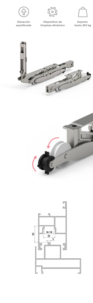 corredera elevable LS200 Lift & Slide